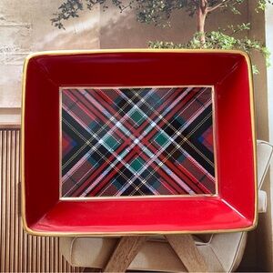 Talbots Festive Tartan Plaid Jewelry Tray